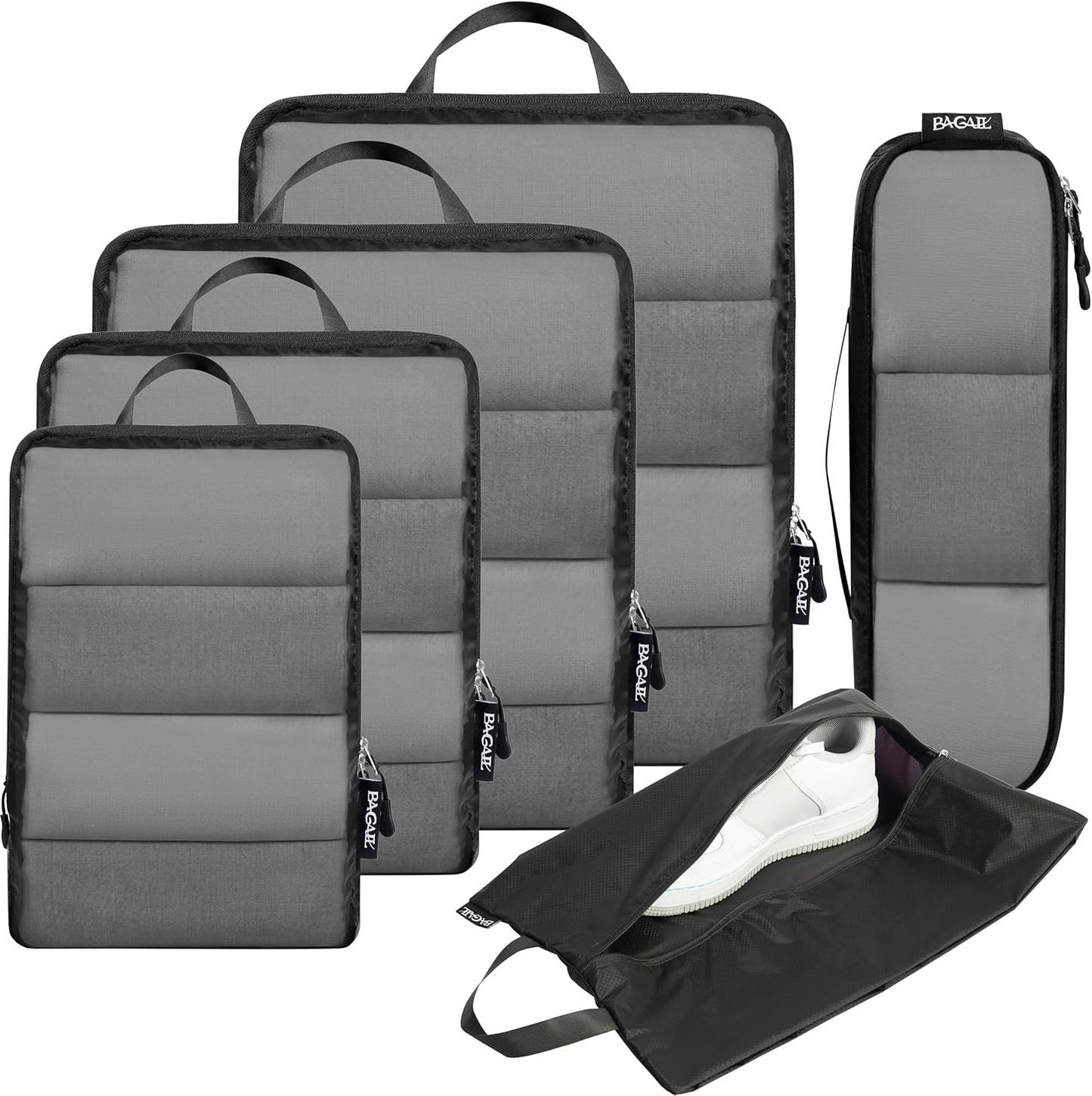 BAGAIL 6 Set Ultralight Compression Packing Cubes Packing Organizer for Travel Accessories Luggage Suitcase Backpack