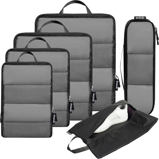 BAGAIL 6 Set Ultralight Compression Packing Cubes Packing Organizer for Travel Accessories Luggage Suitcase Backpack