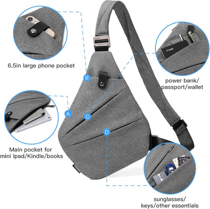 weiatas Sling Bag Chest Shoulder Backpack Crossbody Bags for Men Women Travel Outdoors