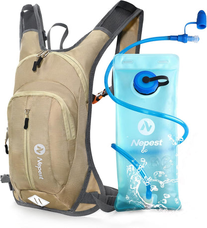 Nepest Hydration Pack Backpack for Women & Men, Lightweight Water Backpack with 2L Water Bladder for Hiking Cycling Running Biking