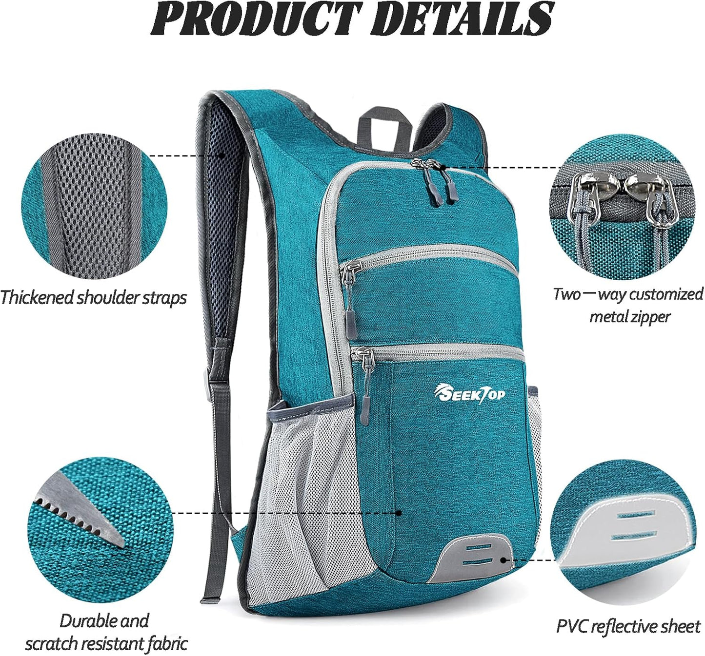 Seektop 20L Hiking Backpack Ultra Lightweight Waterproof Travel Backpack Packable Small Outdoor Bag Foldable Day Pack for Women Men