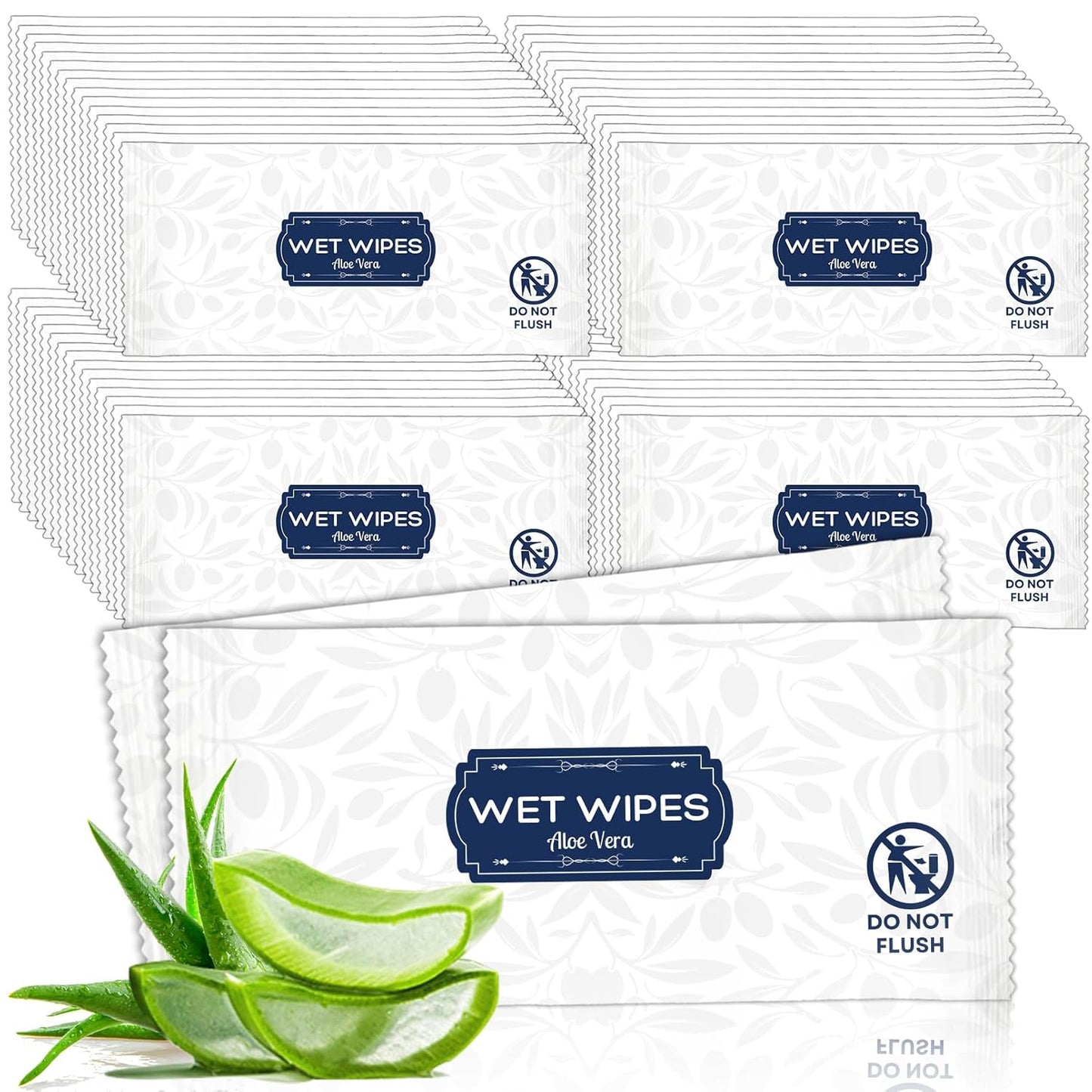 200 Pcs Wet Wipes Individually Wrapped, Aloe Vera Hand Wipe, Disposable Skin Cleansing Wipes, Travel Size Wipes Bulk for Hands, Butt, Daily Use, Restaurant, Barbecue (200 PCS)