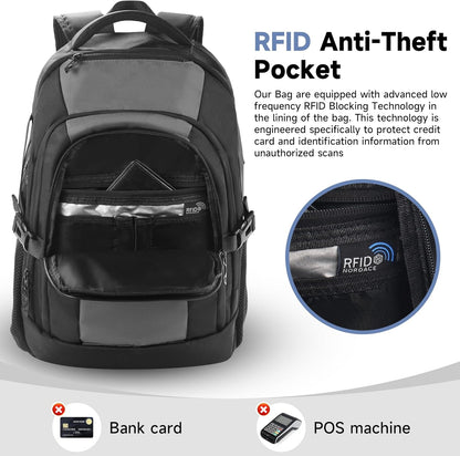 Laptop Backpack for Men Women, Anti-Theft Work Business Daypacks Fit 17 Inch Computer, 30L Personal Item Travel Backpack, Airline Approved, Water-Resistant College School Bookbag for Weekender