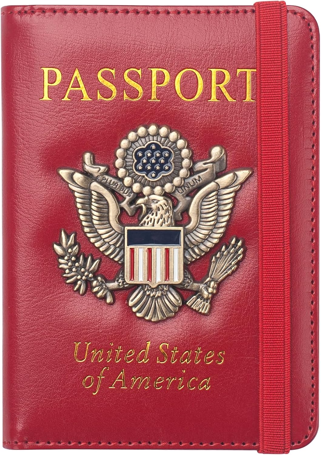 Coowayze US Passport Holder Wallet for Travel Men Women Red RFID Passport Cover Case, Waterproof Red Leather Passport Book Protector with Vaccine Card Slot Travel Document Organizer