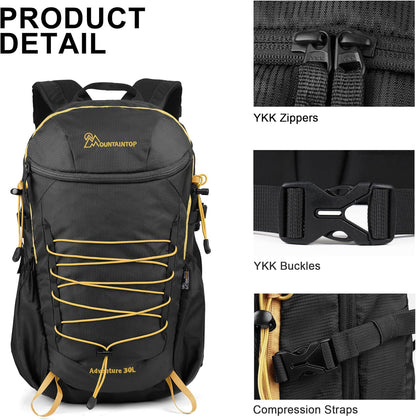 MOUNTAINTOP Hiking Backpack,30L Camping Backpack, Men Women Hiking Daypack Lightweight Travel Backpack for Camping Climbing Skiing Cycling