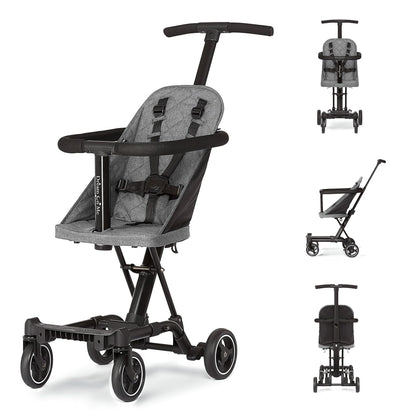 Dream On Me Lightweight And Compact Coast Rider Stroller With One Hand Easy Fold, Adjustable Handles And Soft Ride Wheels, Grey