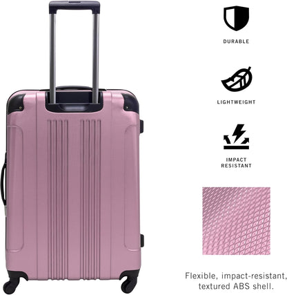 Kenneth Cole REACTION Out of Bounds Lightweight Hardshell 4-Wheel Spinner Luggage, Blush, 28-Inch Checked