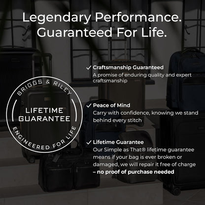 Briggs & Riley 26" Medium Expandable Spinner - Checked Luggage for Travel, Suitcases with Wheels, Softside Rolling Bag for Men & Women, Self-Repairing Zipper - Baseline Collection, Black