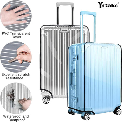 Yotako Clear PVC Suitcase Cover Protectors 26 Inch Luggage Cover for Wheeled Suitcase (26'')