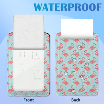 2 Pack Funny Luggage Tags with for Suitcases, Pink Flamingos PU Leather Luggage Tag Accessories Privacy Cover ID Label with Stainless Steel Loop for Travel Bag for Women Girls Teens