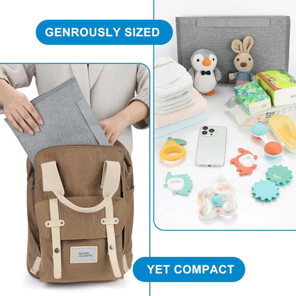 Accmor Portable Diaper Changing Pad, Waterproof Baby Changing Mat, Baby Diaper Changing Pad for Travel, Grey