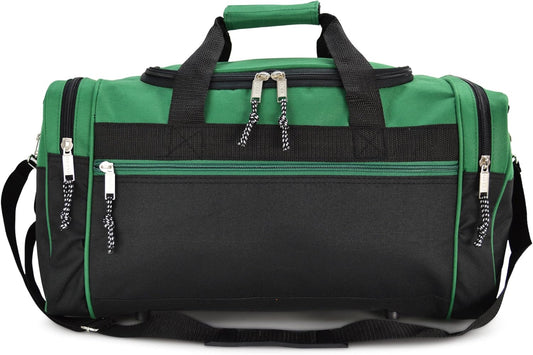 DALIX 21" Blank Sports Duffle Bag Gym Bag Travel Duffel Adjustable Strap in Green