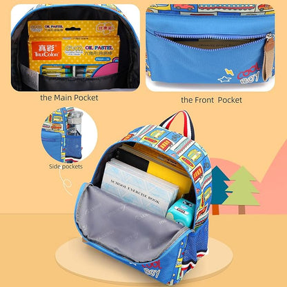 willikiva Cartoon Bus 12 Kindergarten Backpack - Image 3