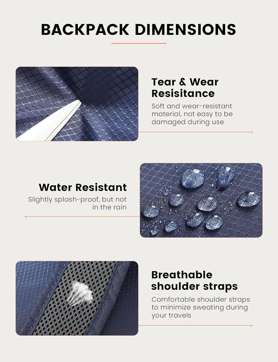 SKYSPER 15L Lightweight Small Hiking Backpack for Women Men, Foldable Travel Daypack, Packable Camping Backpack, Mini Outdoor Hiking Bag (Darkblue)