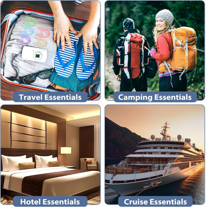 36 Pcs Travel Hangers Portable Foldable Travel Hanger Organizer, Plastic Cruise Ship Essentials Clothes Folding Hangers for Camping Flying RV Europe Vacation Essentials Suitcase, Pastel Multi