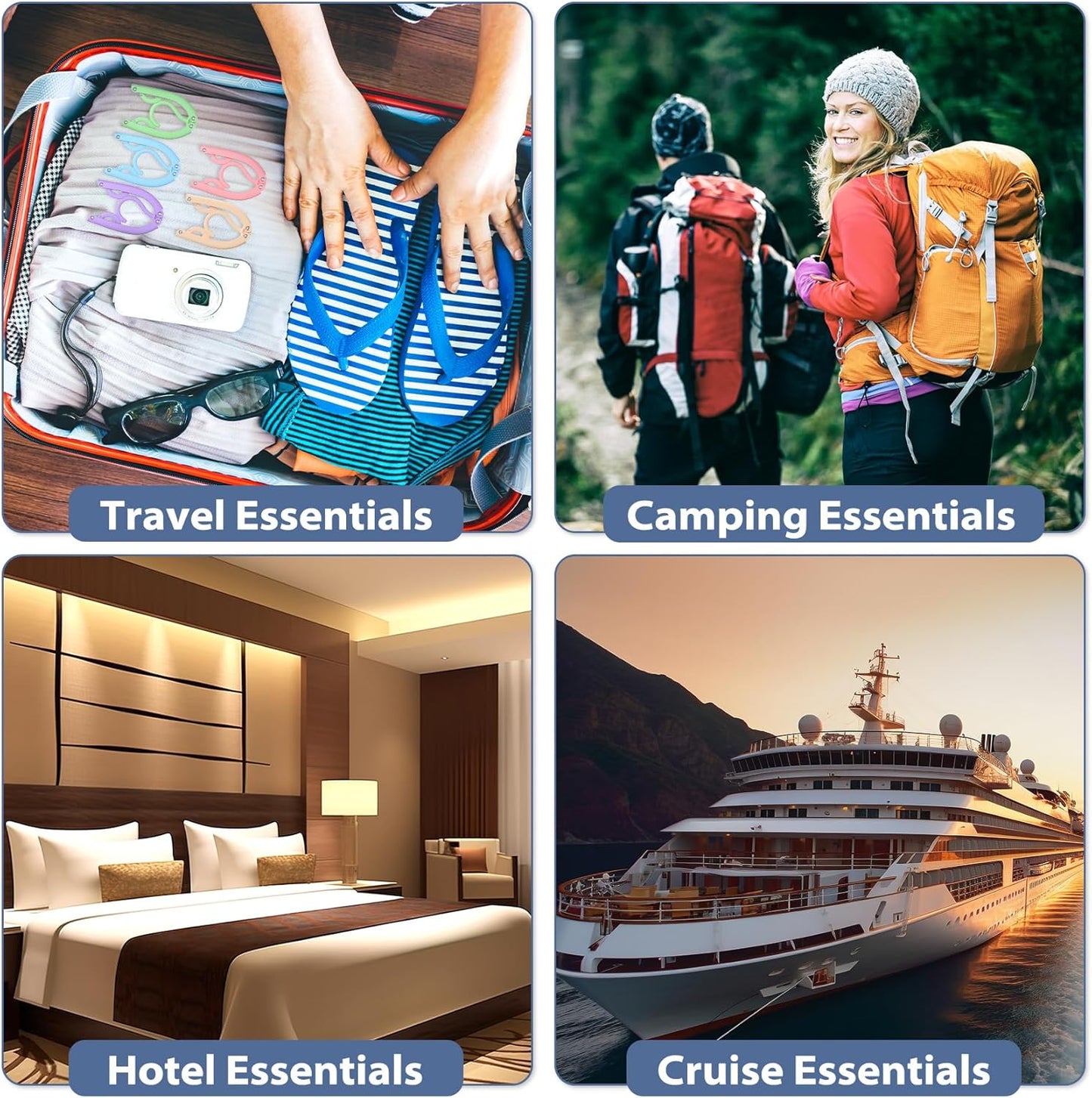 36 Pcs Travel Hangers Portable Foldable Travel Hanger Organizer, Plastic Cruise Ship Essentials Clothes Folding Hangers for Camping Flying RV Europe Vacation Essentials Suitcase, Brilliant Multi