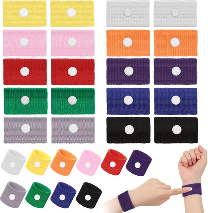 Cindeer 40 Pieces Motion Sickness Bands for Kids Adults Anti Nausea Wristbands Sea Sickness Adjustable Relief Acupressure Wrist Bands for Car Pregnancy Ride Sea Flying Travel
