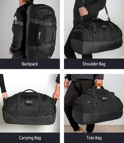 Ubon Large Duffel Bag Weekender Bags with Shoe Compartments 4-Way Sports Gym Backpack with Padded Straps Camping Traveling Duffle Bag