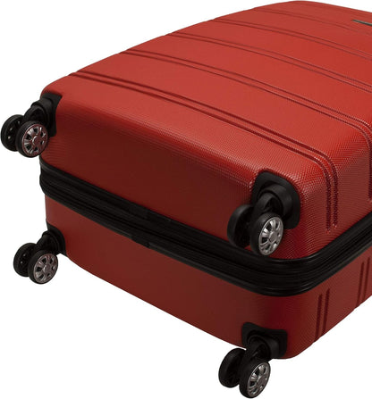 Rockland Melbourne Hardside Expandable Luggage with Spinner Wheels, RED, 2 Piece (20/28)
