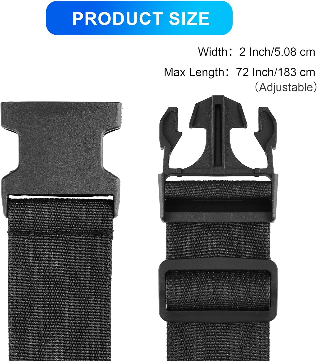 Luggage Straps for Suitcases, Black - Premium Quality Polyester Material, TSA Approved, Adjustable & Versatile, Sturdy Buckle, 4 Pack - Ideal for Travelers