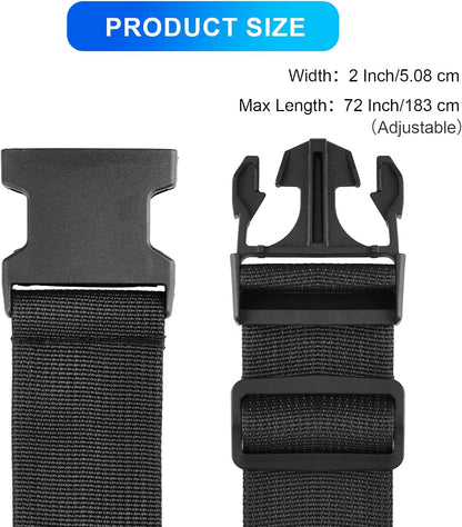 Luggage Straps for Suitcases, Black - Premium Quality Polyester Material, TSA Approved, Adjustable & Versatile, Sturdy Buckle, 4 Pack - Ideal for Travelers