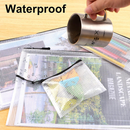 20pcs Multisize Mesh Zipper Pouch, Waterproof Bags for Office Supplies, 8 Sizes Waterproof Plastic Document Pouch, Bags for Travel Storage, Office Supply and Home Organize