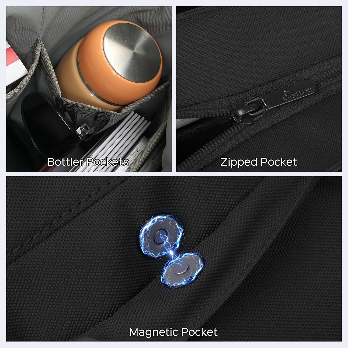 SIMTOP Tote Bag for Women with Magnetic Pocket Water Resistant Polyester 16.2" Laptop Compartment for Travel, Office, Daily