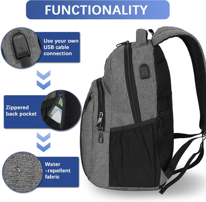 LARIPOP Travel Laptop Backpack,15.6 Inch Business Laptop backpack for Men Women with USB Charging Port,Water-Resistant Laptopack Weekender Daypack for Work College Computer