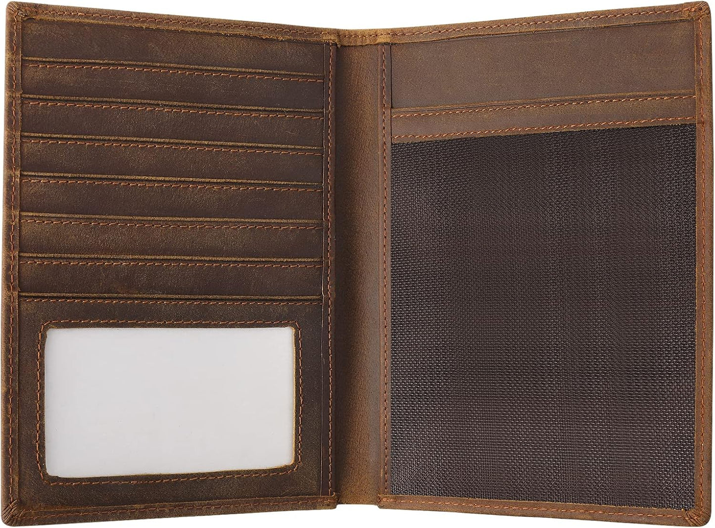 Jack&Chris Leather Passport Holder RFID Blocking Passport Travel Wallet Cover Case for Men Women Brown JC17