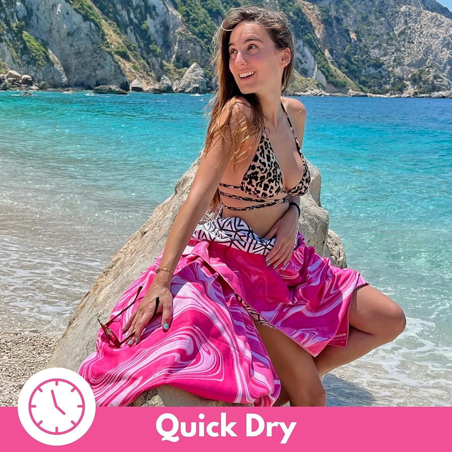 ECCOSOPHY Microfiber Beach Towel - Sand Free Towels are Quick Dry, Light Weight, Super Absorbent - Perfect Pool, Travel, Cruise, Camping Essentials - Oversized Extra Large for Adults 71x35 in