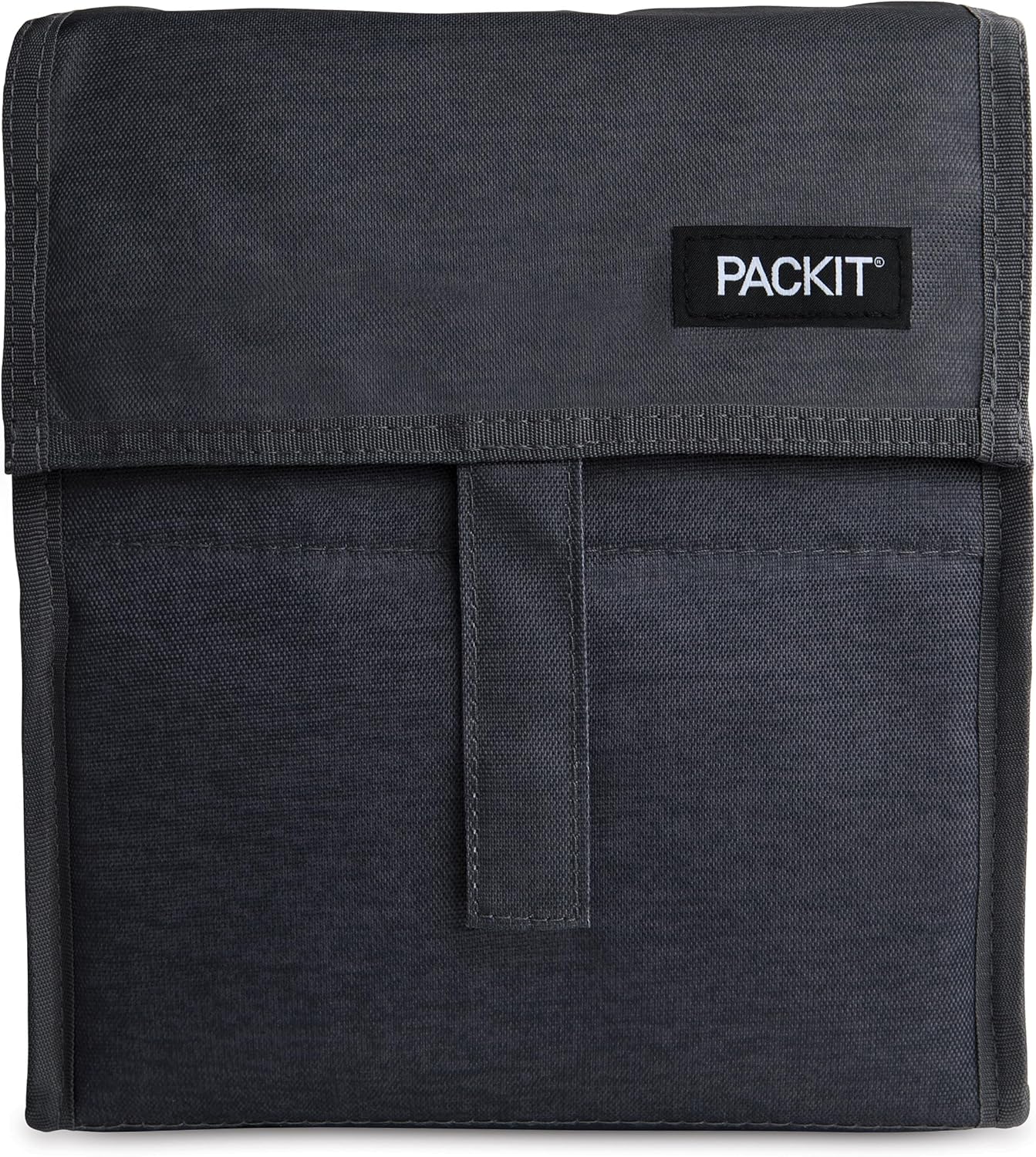 Packit® Freezable Lunch Bag, City Charcoal, Built with ECOFREEZE® Technology, Foldable, Reusable, Zip and Velcro Closure with Buckle Handle, Designed for Work Lunches and Fresh Lunch On the Go