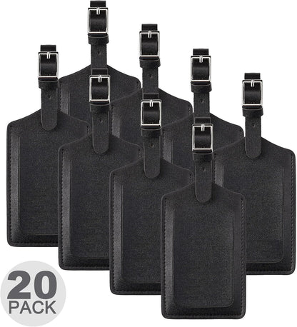 8 Pack Leather Luggage Travel Bag Tags by Travelambo
