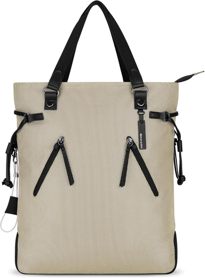 Sherpani Tempest, Anti Theft Convertible Backpack Tote, 14L Travel Backpack, Travel Gifts for Women, Handbags, RFID Protection, Metal Hardware, Fits 15” Laptop (No Sleeve) (Straw)
