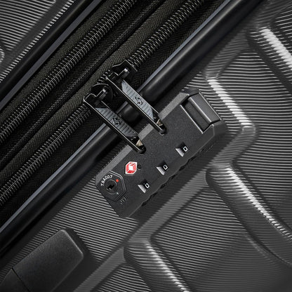 Samsonite Omni 2 Hardside Expandable Luggage with Spinner Wheels, 2-Piece Set (19/24), SOLID CHARCOAL