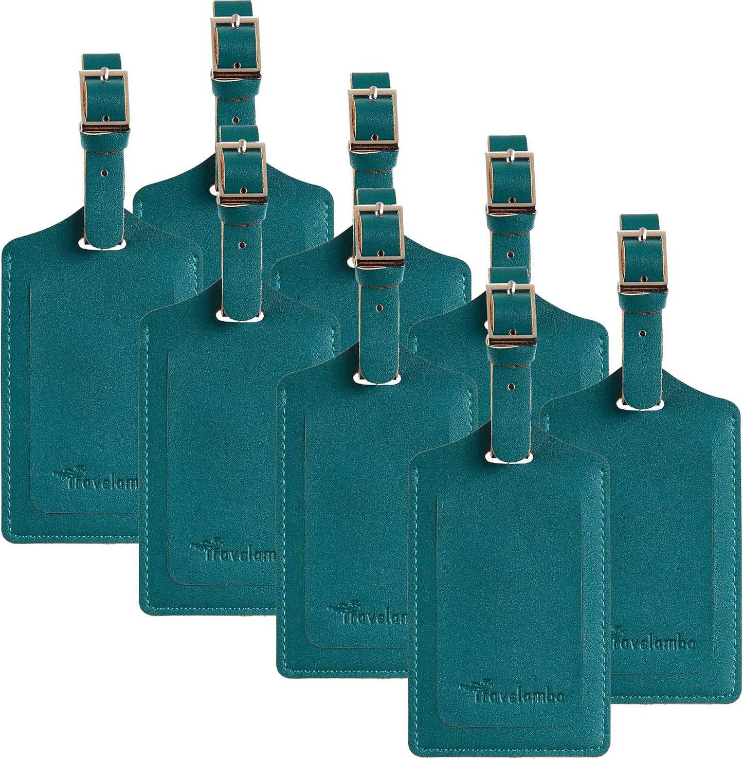 8 Pack Leather Luggage Travel Bag Tags by Travelambo
