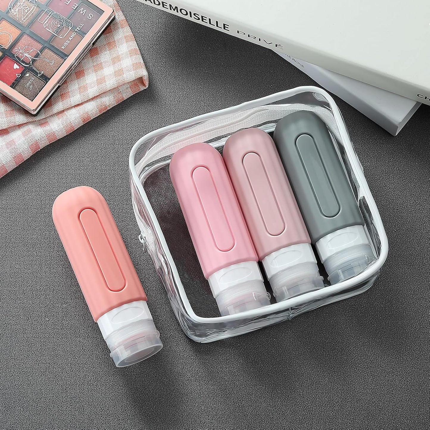 16 Pack Travel Bottles Set for Toiletries, Leakproof Travel Containers for Toiletries TSA Approved Silicone Travel Accessories Squeezable Refillable 3oz for Shampoo Conditioner Lotion