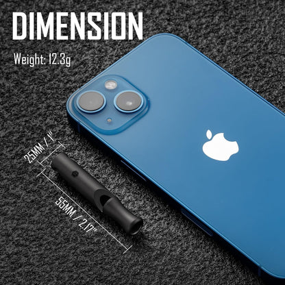 KeyUnity Titanium Emergency Whistle with Metal Lanyard, 120dB+, One-Piece Outdoor Survival Whistle, Ultra-Light, Rustproof