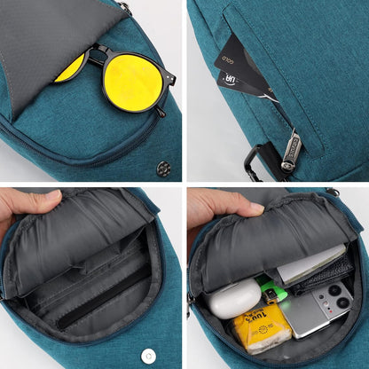 WATERFLY Small Crossbody Sling Backpack Anti Theft Backpack for Traveling Chest Shoulder Bag