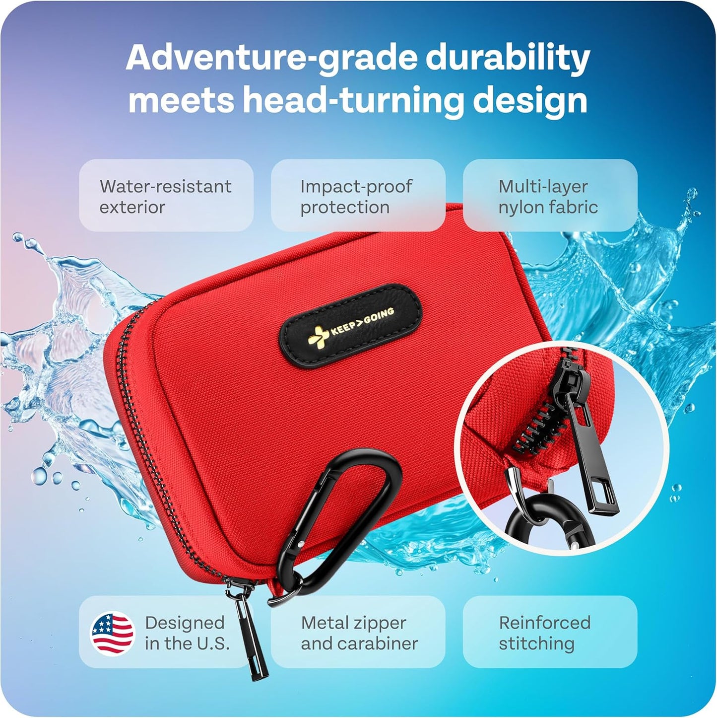 KeepGoing Travel First Aid Kit for Car, Home, Hiking, Camping and Outdoor Emergencies - First Aid Kit Travel Size TSA-Approved