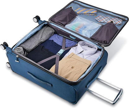 Samsonite Solyte DLX Softside Expandable Luggage with Spinner Wheels, Mediterranean Blue, 2-Piece Set (20/25)