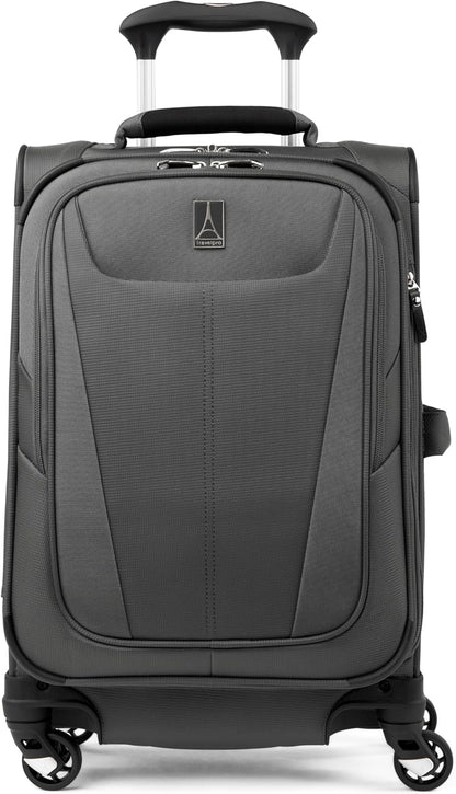 Travelpro Maxlite 5 Softside Expandable Carry on Luggage with 4 Spinner Wheels, Lightweight Suitcase, Men and Women, Shadow Grey, Compact Carry on 20-Inch