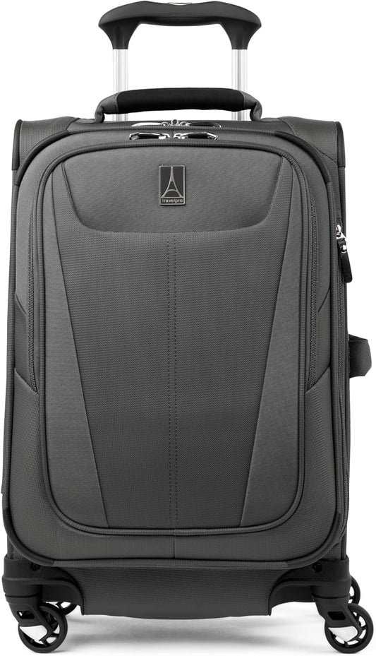 Travelpro Maxlite 5 Softside Expandable Carry on Luggage with 4 Spinner Wheels, Lightweight Suitcase, Men and Women, Shadow Grey, Compact Carry on 20-Inch