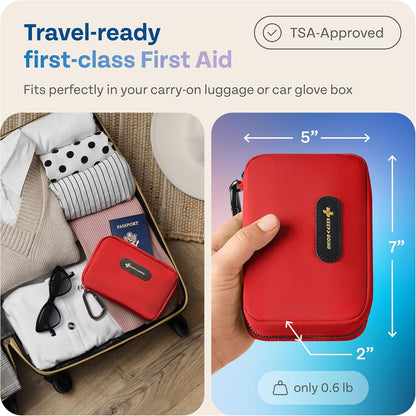 KeepGoing Travel First Aid Kit for Car, Home, Hiking, Camping and Outdoor Emergencies - First Aid Kit Travel Size TSA-Approved
