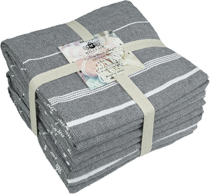 HILLFAIR Cotton Turkish Beach Towels, Quick Dry Lightweight Sand Free Peshtemal Towel for Bath Swim Yoga Spa Travel, Beach Accessories, Oversized Cotton Turkish Towels (39 x 72 inch- 4 Pack Grey)