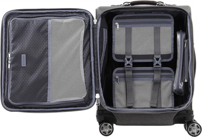 Travelpro Platinum Elite Softside Expandable Carry on Luggage, 8 Wheel Spinner Suitcase, USB Port, Men and Women, International, Vintage Grey, Carry On 19-Inch