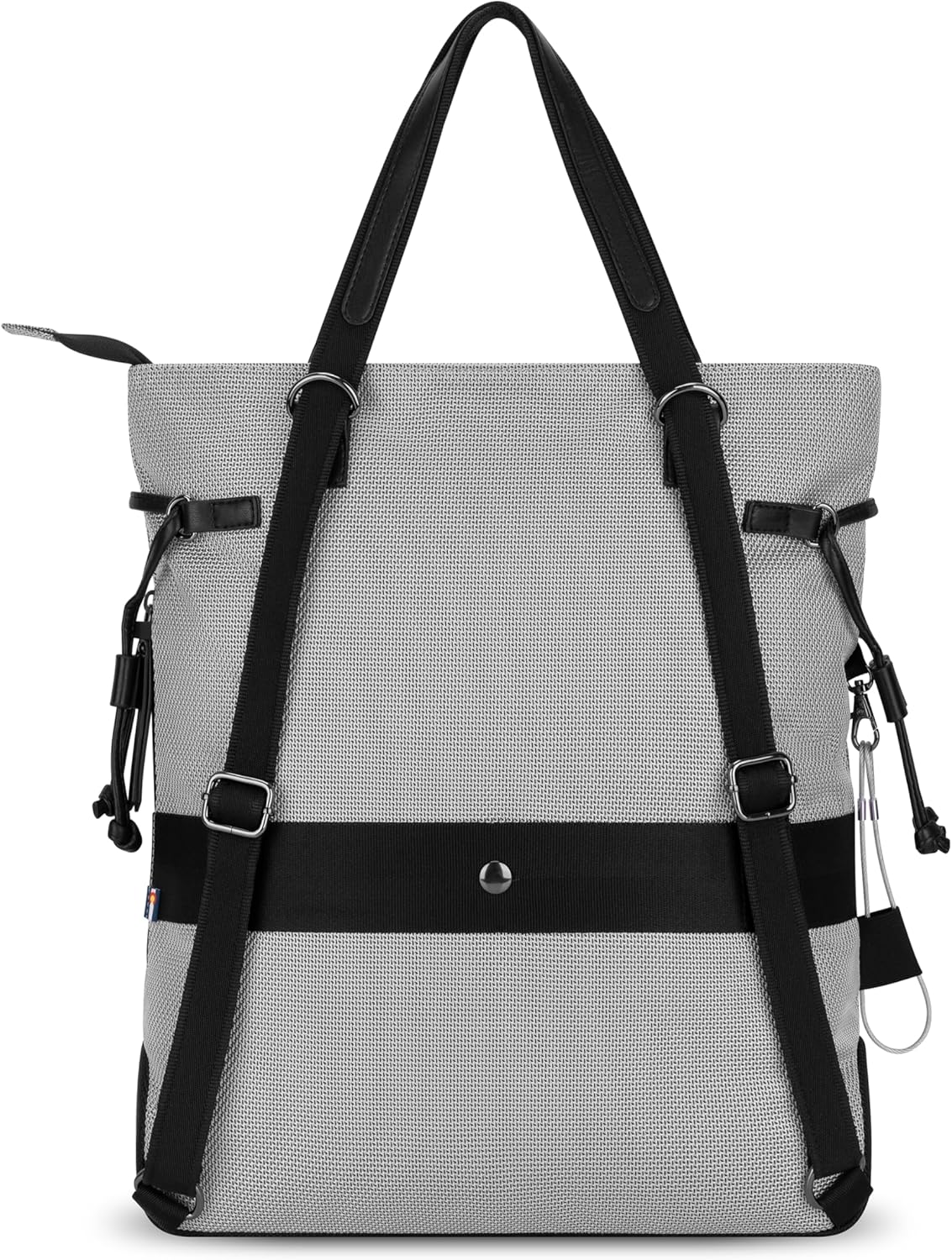 Sherpani Tempest, Anti Theft Convertible Backpack Tote, 14L Travel Backpack, Travel Gifts for Women, Handbags, RFID Protection, Metal Hardware, Fits 15” Laptop (No Sleeve) (Sterling)