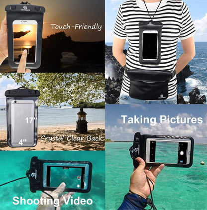 Freegrace Waterproof Pouches with Waist Strap / Pouch Case Bundle Set- Keep Your Phone & Valuables Dry and Safe - Waterproof Dry Bags for Boating Swimming Snorkeling Kayaking Beach Water Parks Pool