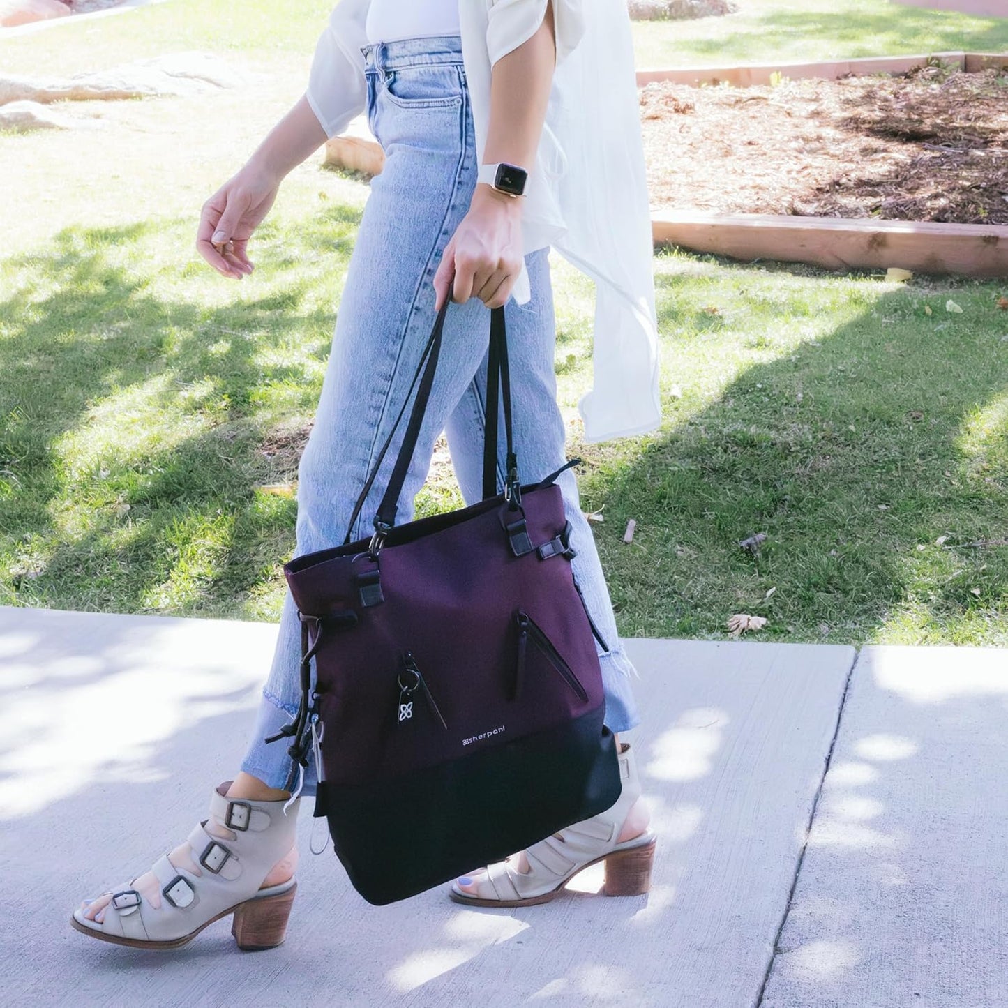 Sherpani Tempest, Anti-Theft Convertible Backpack, Teacher Tote Bag, Travel Backpack for Women, Fits 15 Inch Laptop (No Sleeve) (Merlot)