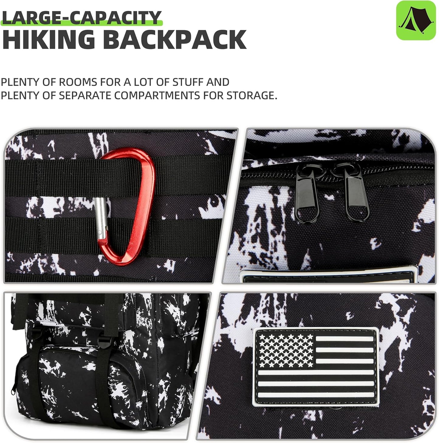 King'sGuard 70L Camping Hiking Backpack Tactical Backpack Military Molle Rucksack Backpack for Outdoor