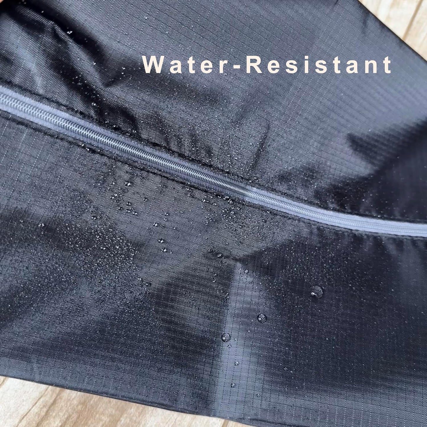 Travel Shoe Bags, Set of 12, Large Oxford Fabric Storage Bags with Zipper and Handle, Water-Resistant Pouches (Black)